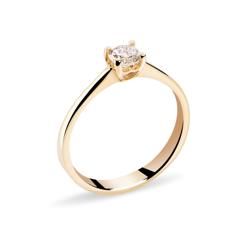 Inel de logodna din Aur Alb de 18k cu Diamant Natural de 0.39 ct