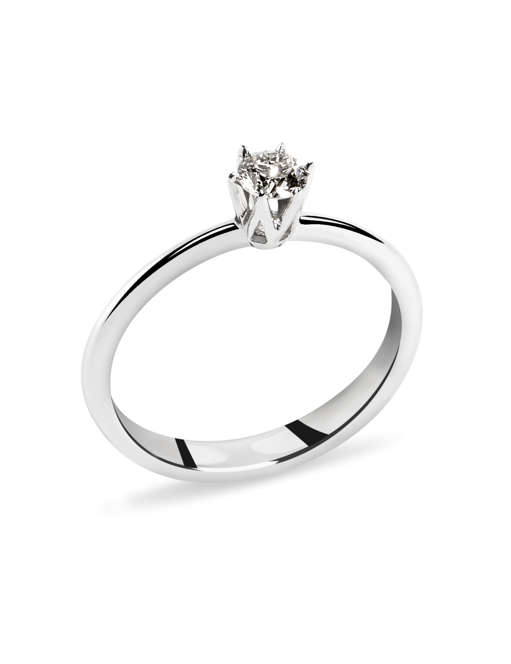 Inel de logodna din Aur Alb de 18k cu Diamant Natural de 0.24 ct
