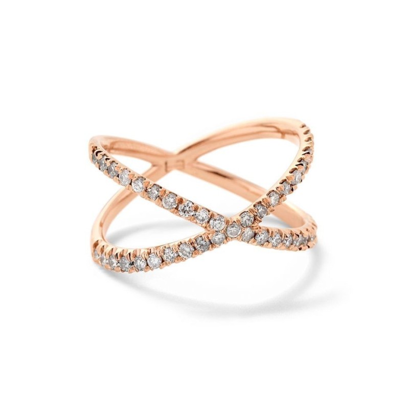 Inel de logodna Eternity din Aur Rose de 18k cu Diamante Naturale