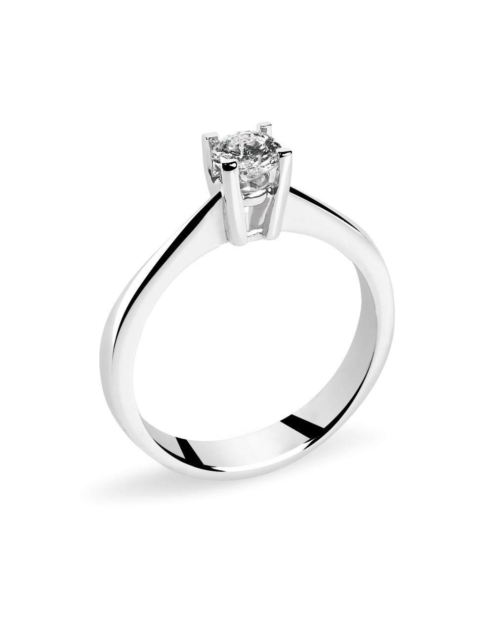 Inel de logodna din Aur Alb de 18k cu Diamant Natural Incolor de 0.40 ct