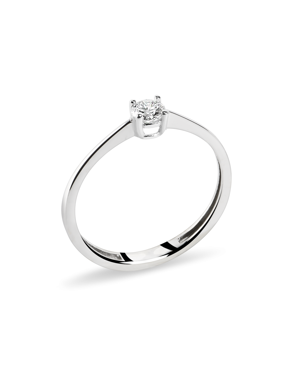 Inel de logodna din Aur Alb de 18k cu Diamant Natural de 0.26 ct