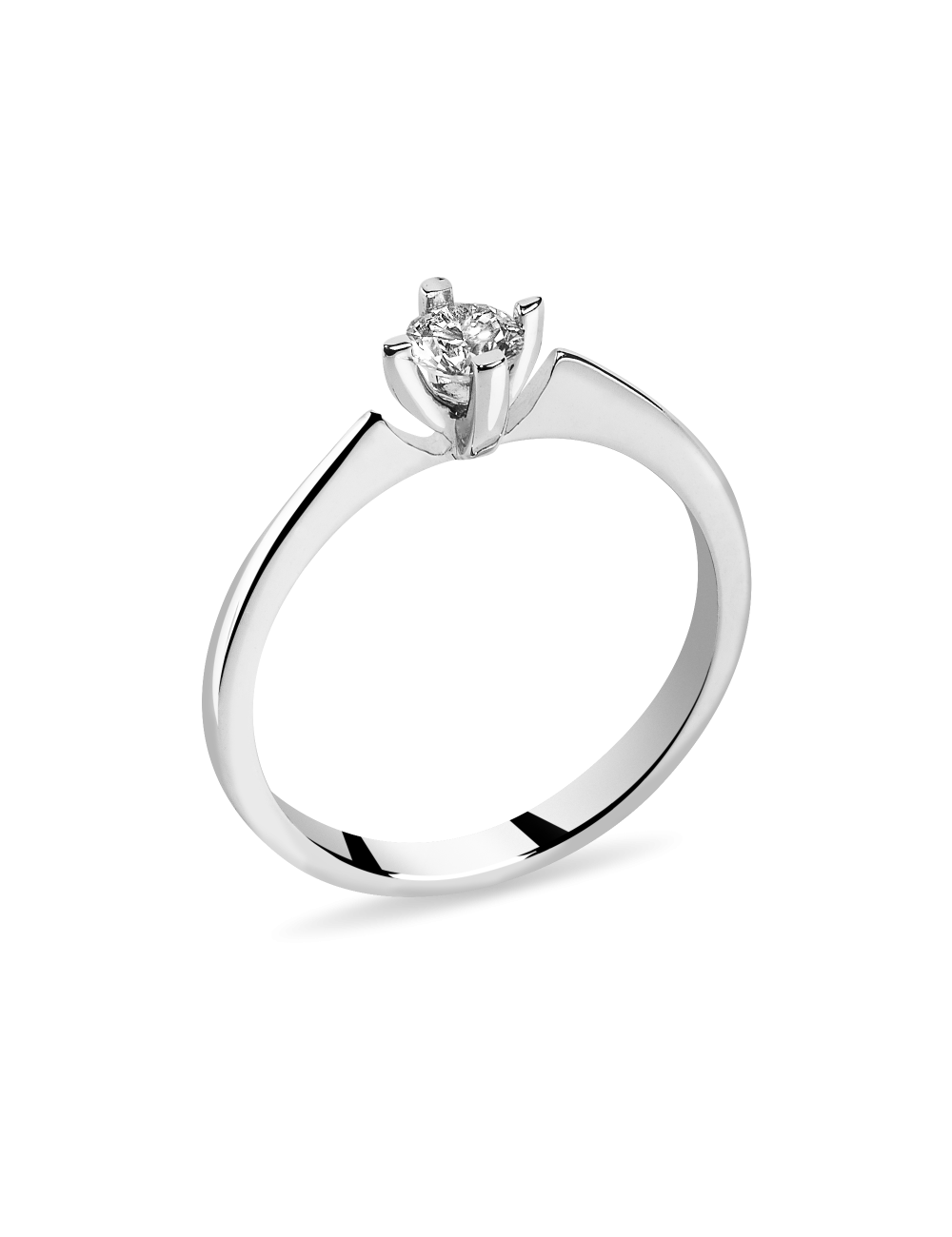 Inel de logodna din Aur Alb de 18k cu Diamant Natural Incolor 0.25 ct