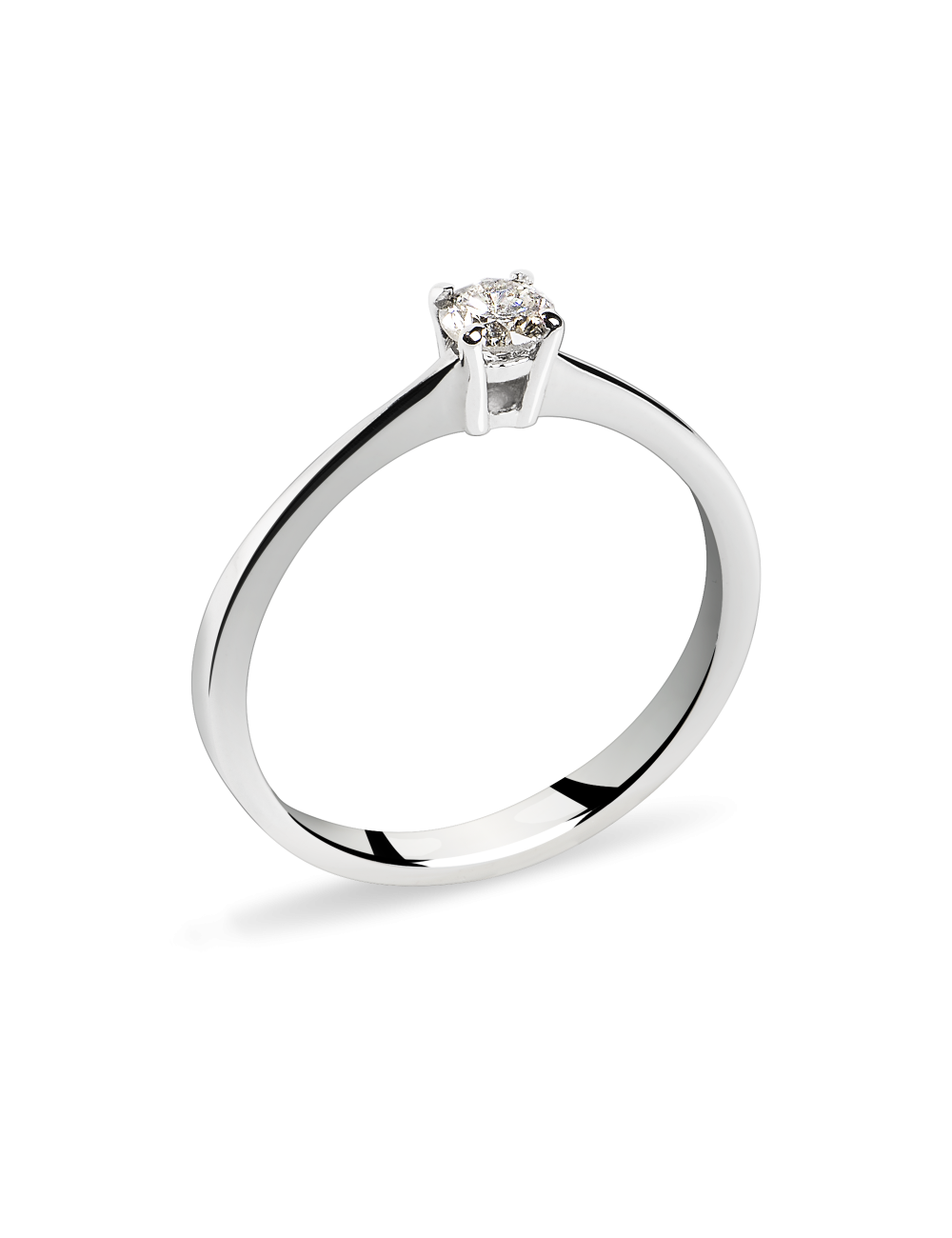 Inel de logodna din Aur Alb de 18k cu Diamant Natural Incolor 0.27 ct