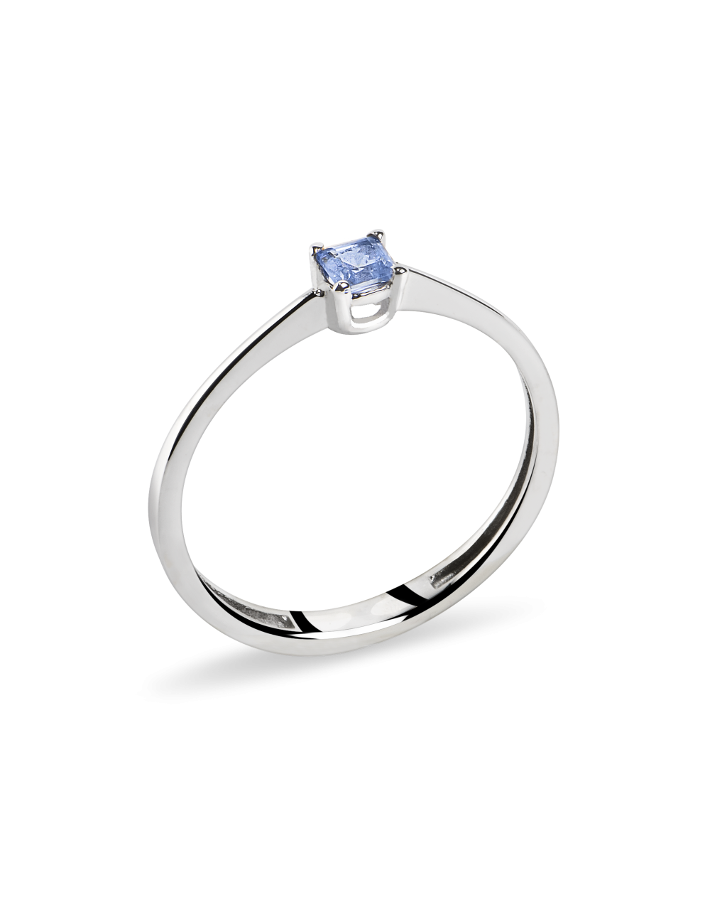 Inel de logodna din Aur Alb de 18k cu Safir Natural Light Blue de 0.20 ct