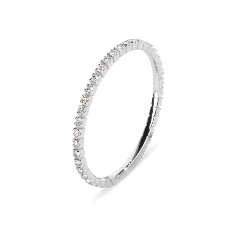 Inel Eternity din Aur Alb de 18k cu Diamante Naturale de 0.20 ct