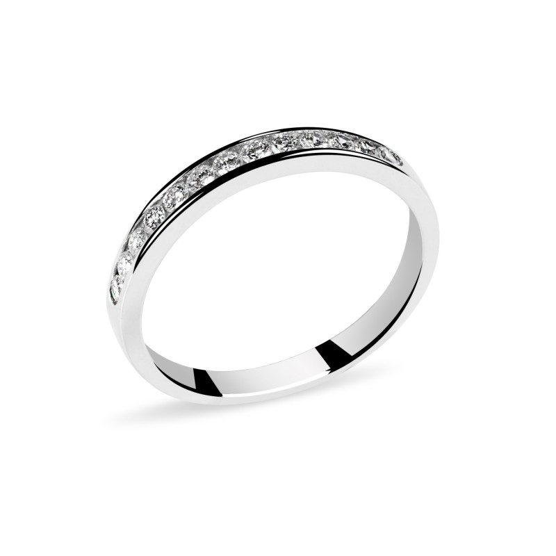 Inel de logodna Eternity din Aur Alb de 14k cu Diamante Naturale de 0.26 ct