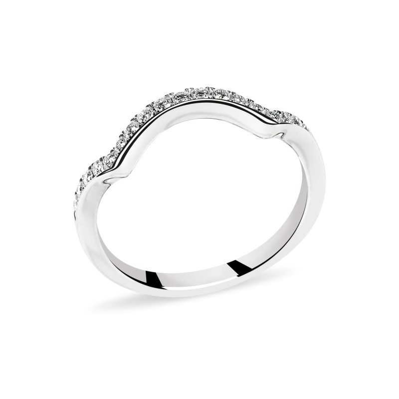 Inel de logodna Eternity din Aur Alb de 14k cu Diamante Naturale de 0.23 ct