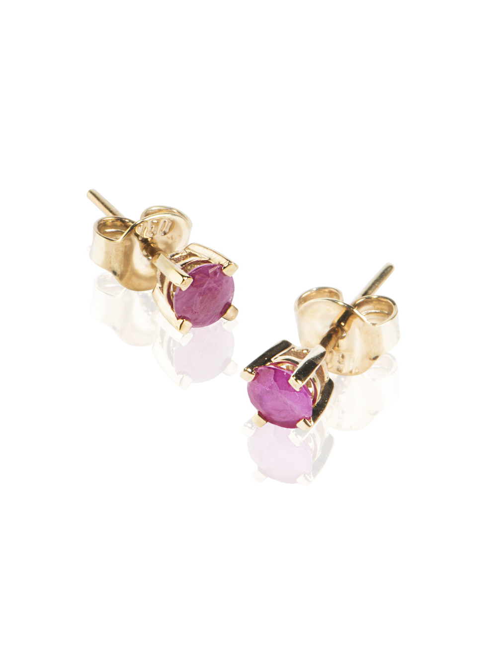 Cercei din Aur Rose de 18k cu Rubine Naturale de 0.68 ct