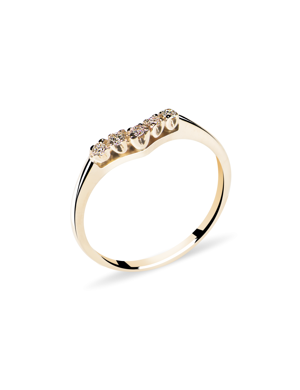 Inel de logodna din Aur Alb de 14k cu Diamante Naturale Incolore 0.10 ct