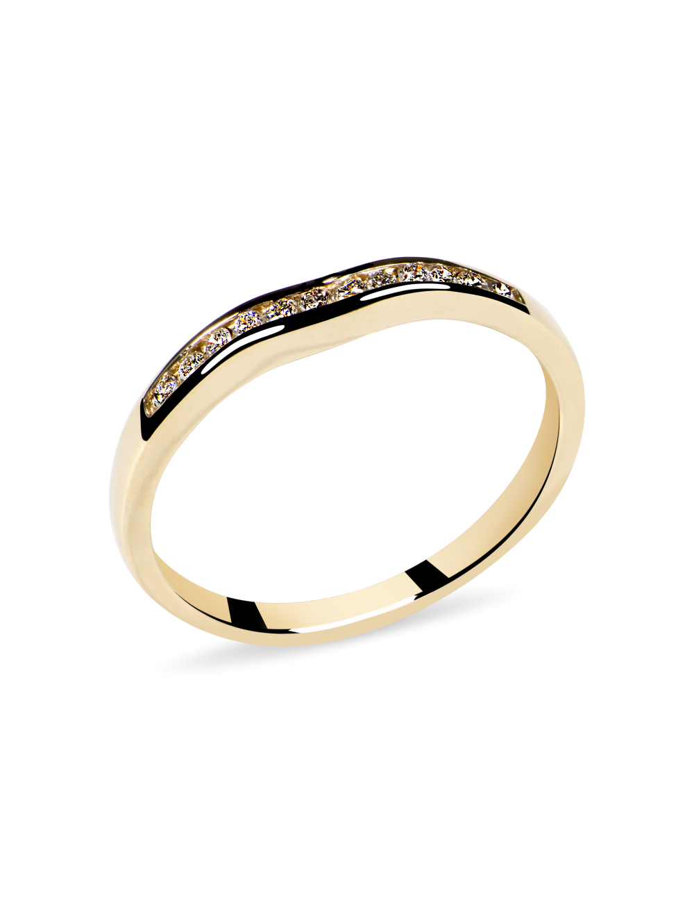 Inel de logodna din Aur Alb de 14k cu Diamante Naturale 0.10 ct