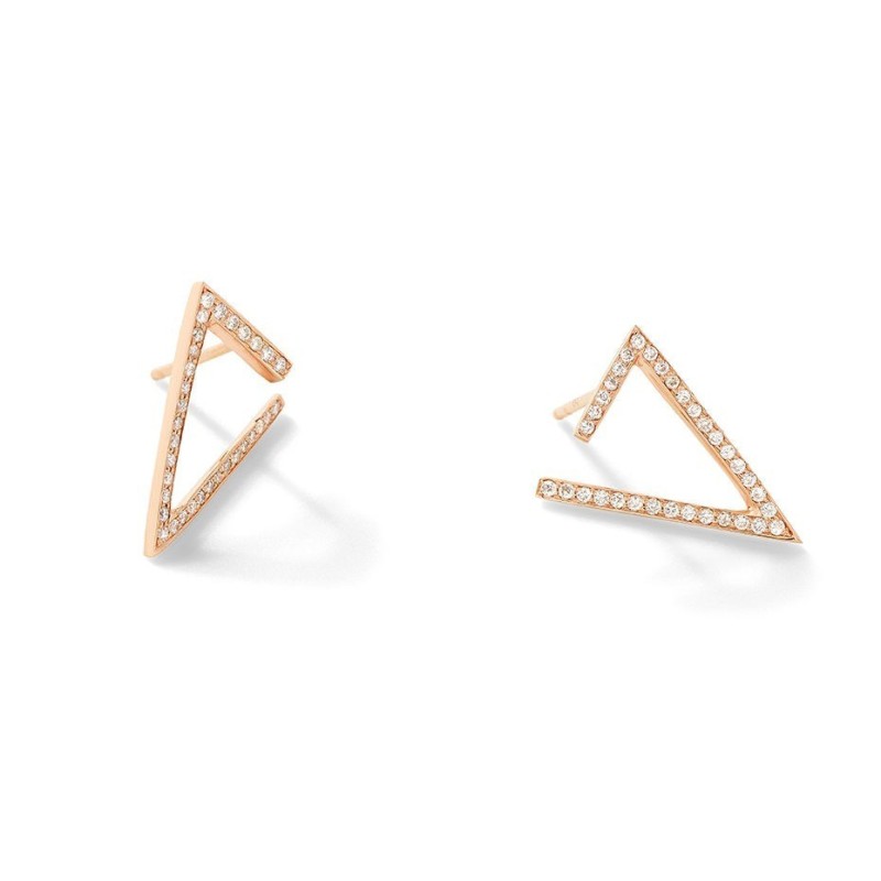 Cercei din Aur Rose de 18k cu Diamante Naturale