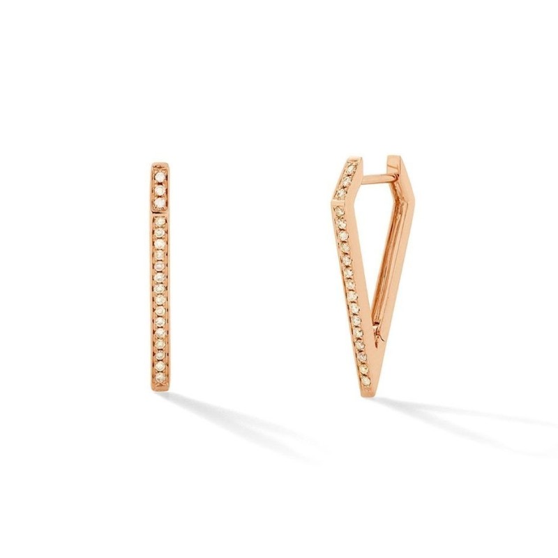 Cercei din Aur Rose de 18k cu Diamante Naturale