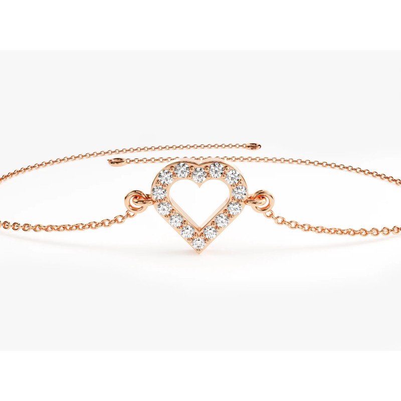 Bratara din Aur Rose de 18k cu Diamante Naturale Incolore de 0.13 ct