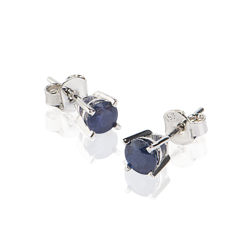 Cercei din Aur Alb de 18k cu Safire Albastre de 1.35 ct