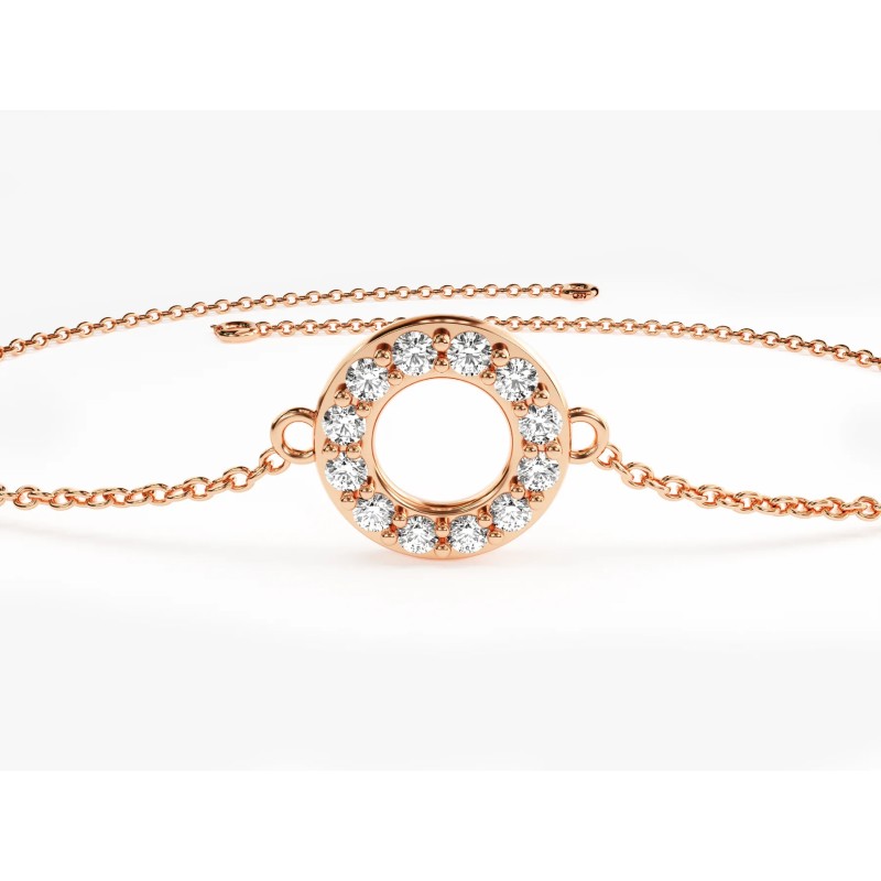 Bratara din Aur Rose de 18k cu Diamante Naturale Incolore de 0.10 ct