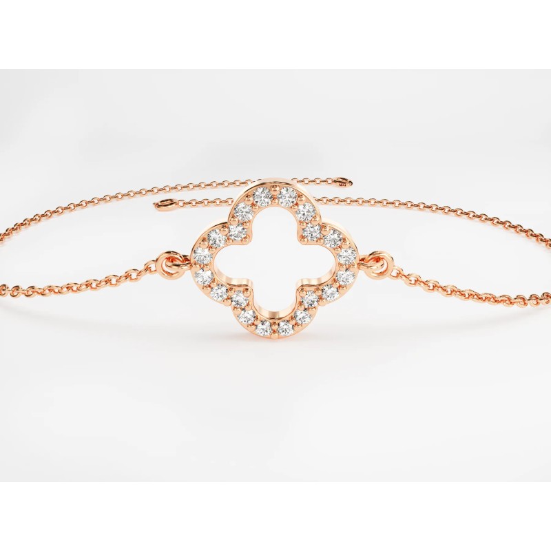 Bratara din Aur Rose de 18k cu Diamante Naturale Incolore de 0.20 ct.