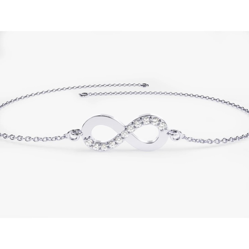 Bratara Infinite Love din Aur Rose de 18k cu Diamante Naturale Incolore de 0.13 ct