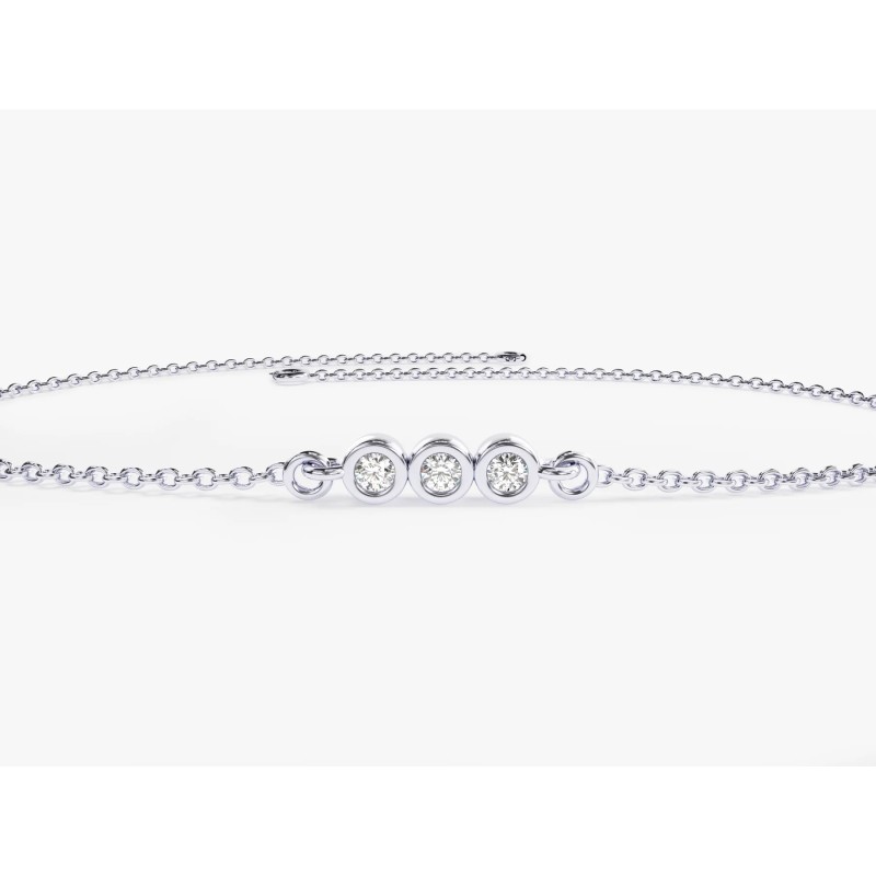 Bratara Trio din Aur Rose de 18k cu Diamante Naturale Incolore de 0.03 ct - 0.30 ct