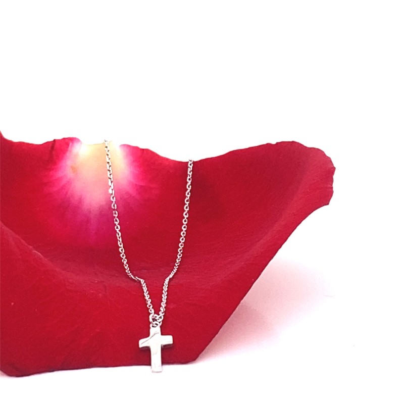 Lantisor cu pandantiv cu cruciulita din aur galben de 14k