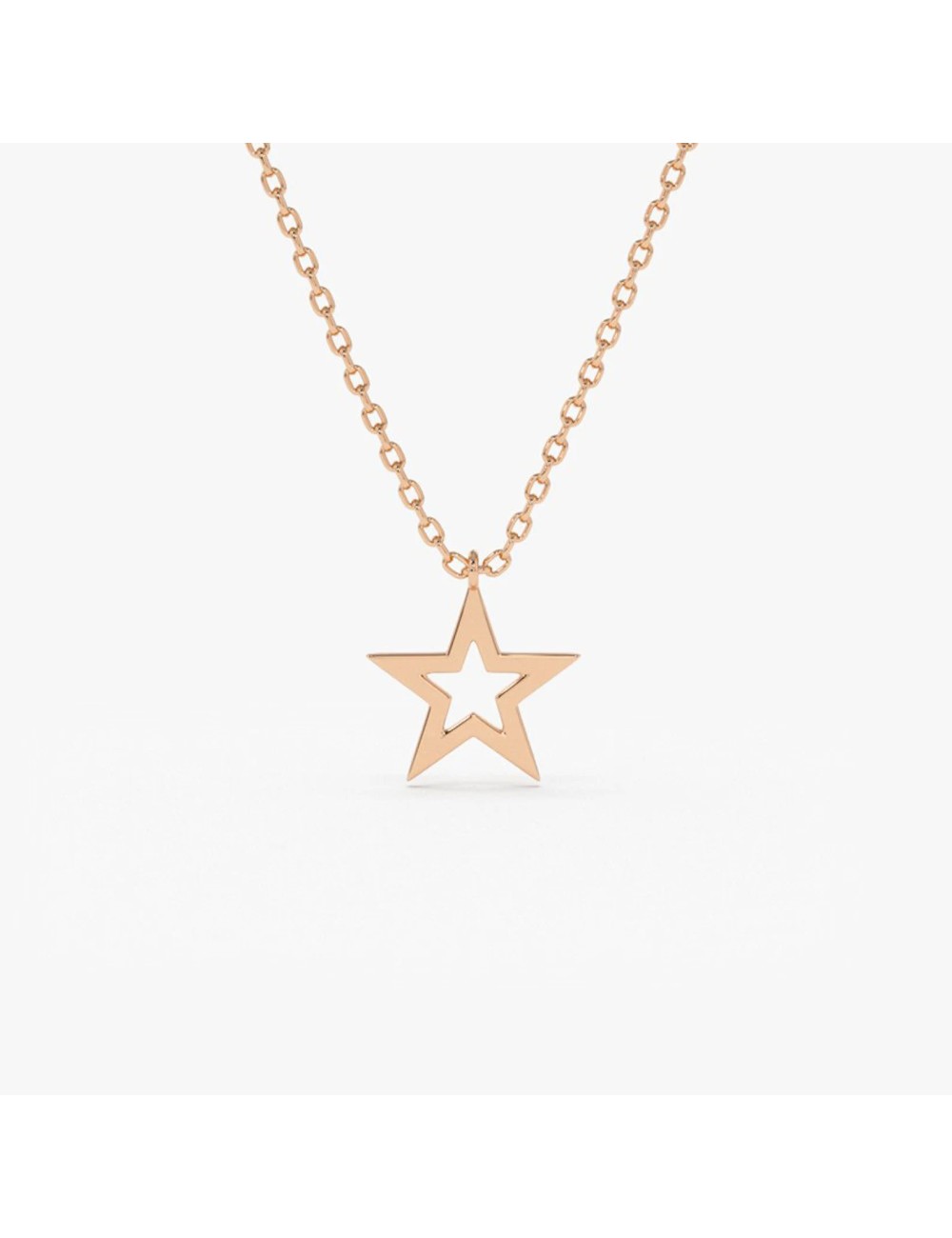 Colier minimalist din aur galben de 14k  Little Star
