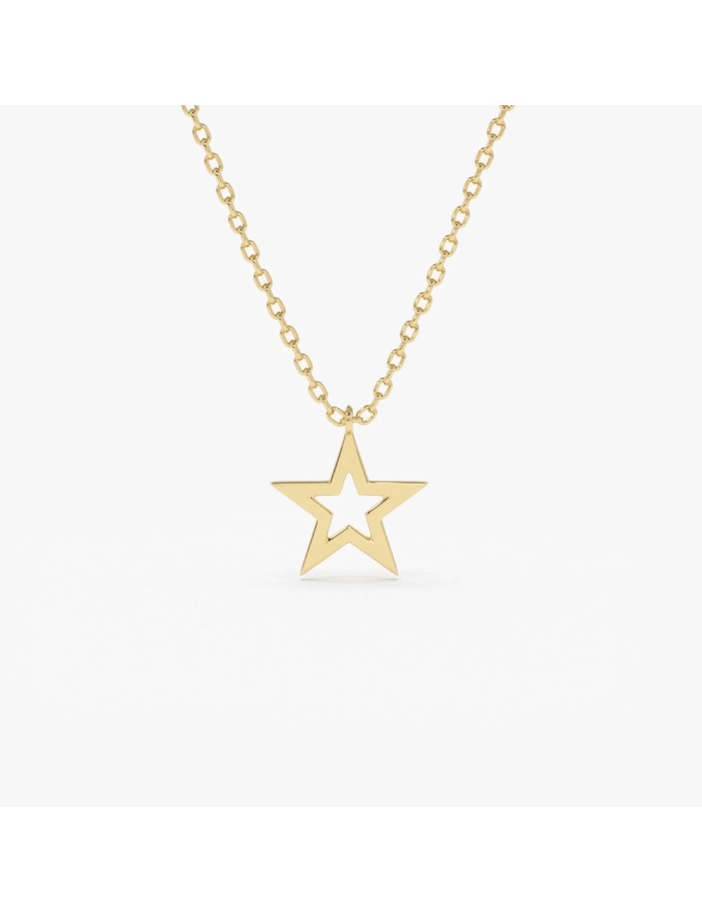 Colier minimalist din aur galben de 14k  Little Star