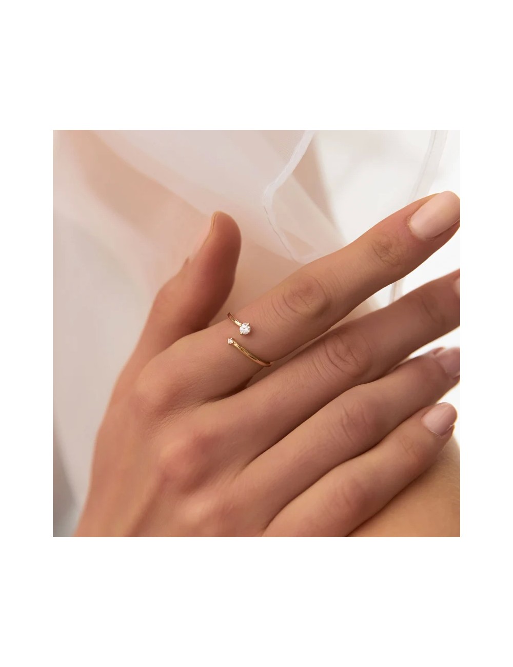 Inel din aur de 14 k cu diamante Petite
