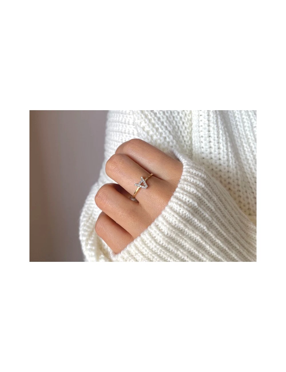 Inel din aur de 14 k cu diamante mini A