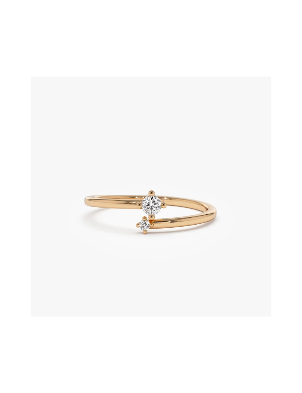 Inel din aur de 14 k cu diamante Petite