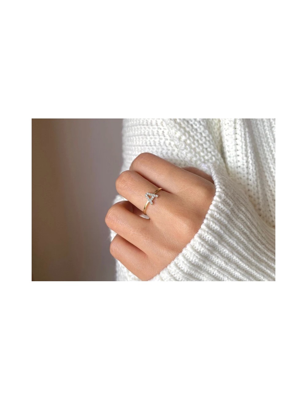 Inel din aur de 14 k cu diamante mini A