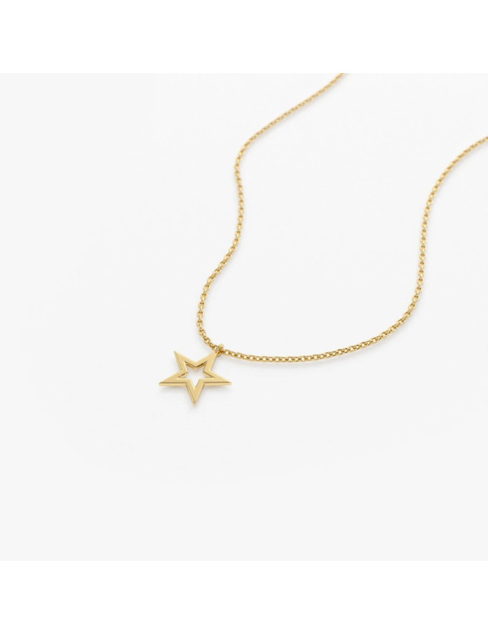 Colier minimalist din aur galben de 14k  Little Star