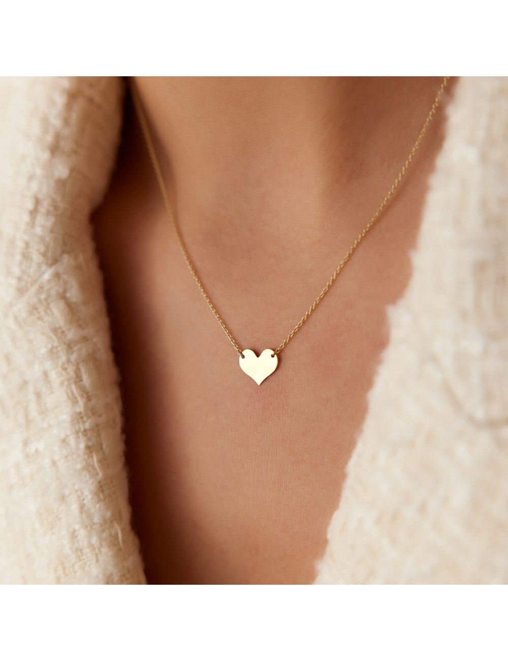 Colier minimalist din aur galben de 14k  Love Me
