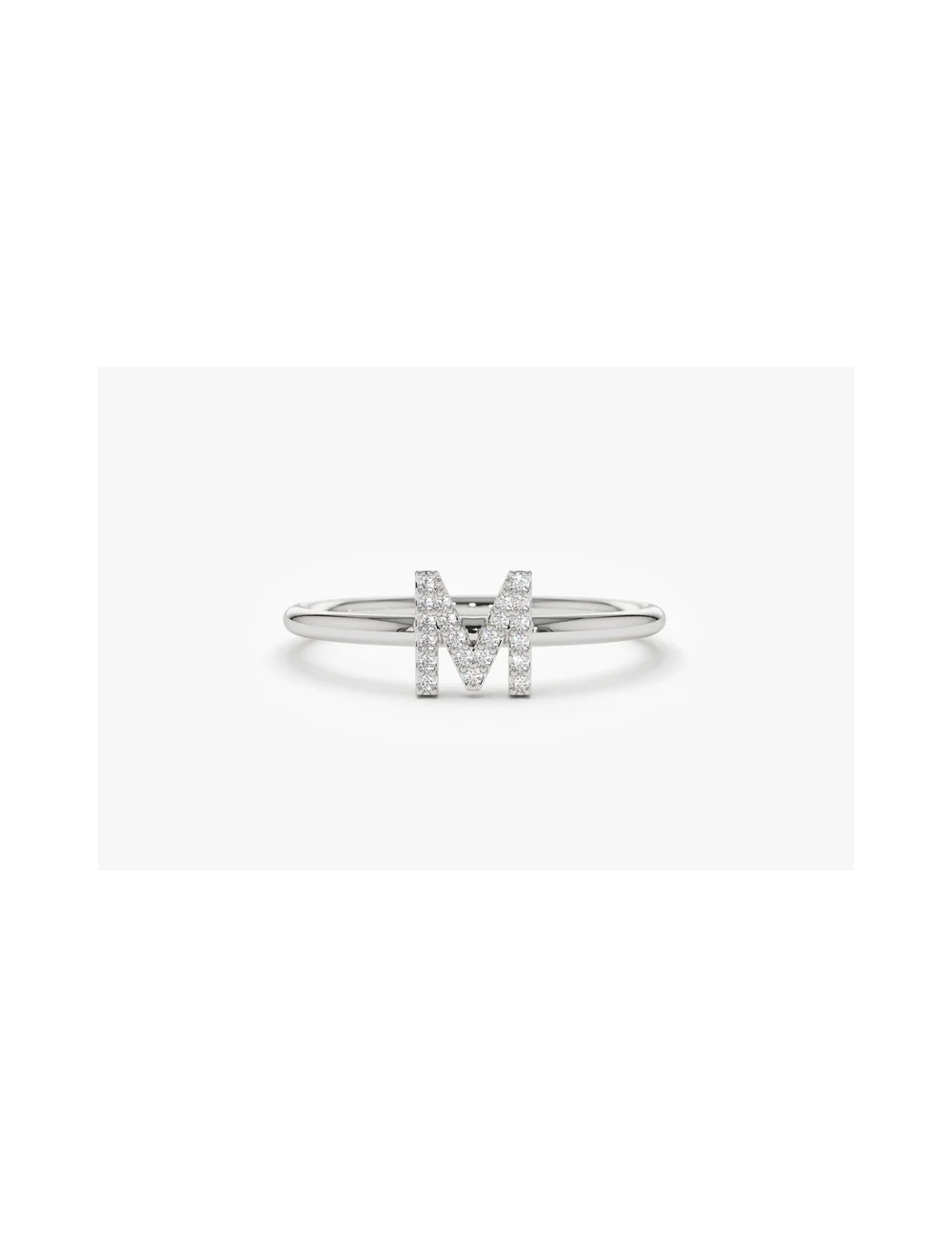 Inel din aur de 14 k cu diamante mini M